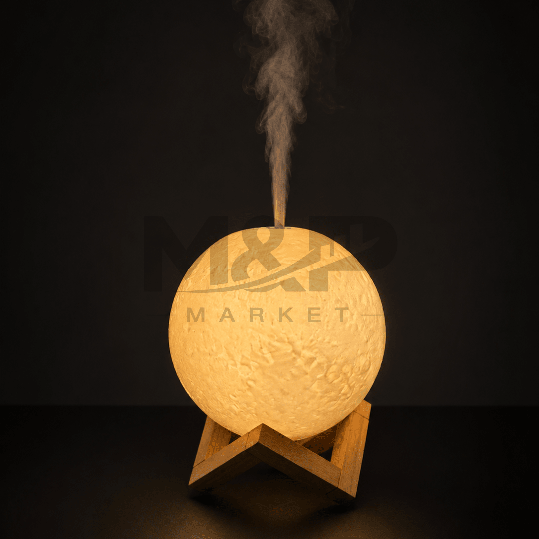 Humidificador Luna LED con Base de Madera - M&P Market
