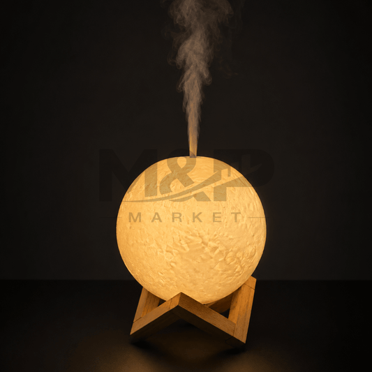 Humidificador Luna LED con Base de Madera - M&P Market